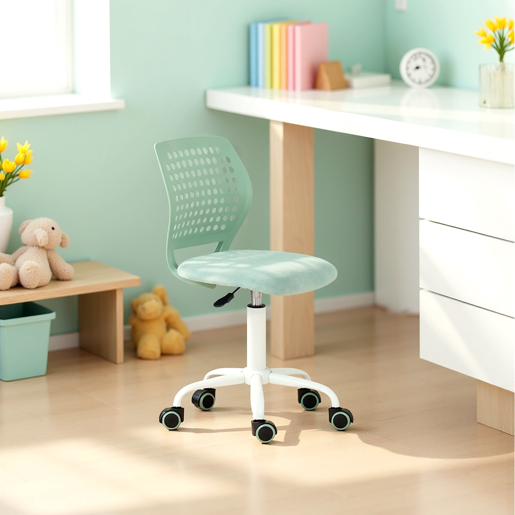 Ergonomic Desk Chair, 360° Swivel Height Adjustable Rolling Office Chair with Comfort Backrest for Home Office Study