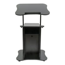 Mobile Laptop Podium Rolling Table Lectern Podium on Wheels Laptop Workstation with Storage Cabinet