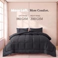 thumbnail image 4 of KINMEROOM King Size 3-Piece All-Season Down Alternative Comforter Set Deep Black (Comforter and Pillowcase Bedding Set), 4 of 8