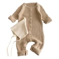 thumbnail image 2 of Toddler Girls Boys Rompers Long Sleeve French Manor Knitted Baby Bodysuit Infant Cozy Warm Romper For Soft Yarn Jumpsuit Cute Outfits 1-2 Months, 2 of 4