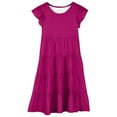 thumbnail image 7 of Glisme Girls Dresses Summer Double Layer Flutter Sleeve Flowy A Line Dress Casual Gradient Midi Dresses Hot Pink Sundress Size 6-7 Years, 7 of 7