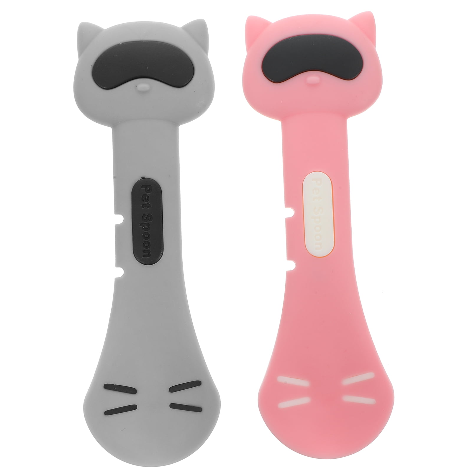 2pcs Pet Food Mixing Spoon Silicone Pet Feeding Spoon Adorable Pet Can
