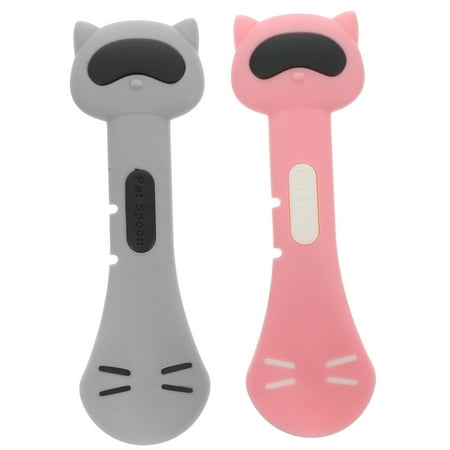 

2pcs Pet Food Mixing Spoon Silicone Pet Feeding Spoon Adorable Pet Can Spoon