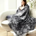 thumbnail image 6 of Homing Fuzzy Blanket for Couch and Bed - Soft Sherpa, Warm Faux Fur, Reversible Throw in Black, 6 of 10