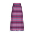 thumbnail image 4 of Tiqkatyck women's Skirts Clearance, Women's Casual Loose and Fashion Striped Print Beach Long Skirts with Pocket Fall Skirts for Women 2024 Hot Pink XL, 4 of 5