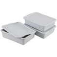 thumbnail image 6 of 3-Pack 13 L Plastic Bus Tub Box, Commercial Bus Tub with Lid, Grey, 6 of 7