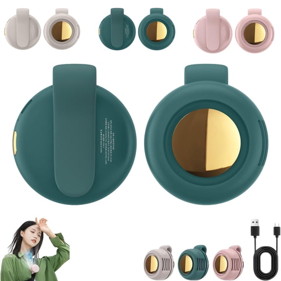 KANOHENO Portable Silent Mini Bladeless Electric Clip-On Fan,360° Rotatable,900mAh Battery,6-Hour Runtime with USB-C Fast Charge,Indoor & Outdoor Use