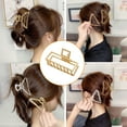 thumbnail image 3 of Jumpingount Clips de garra de moda estilo Simple grande práctico estilo Simple pulpo resistente exquisito accesorios pasadores para mujeres Ropa, zapatos y accesorios Miscelánea Dorado/Rectángulo Jumpingount AP009384-11, 3 of 6