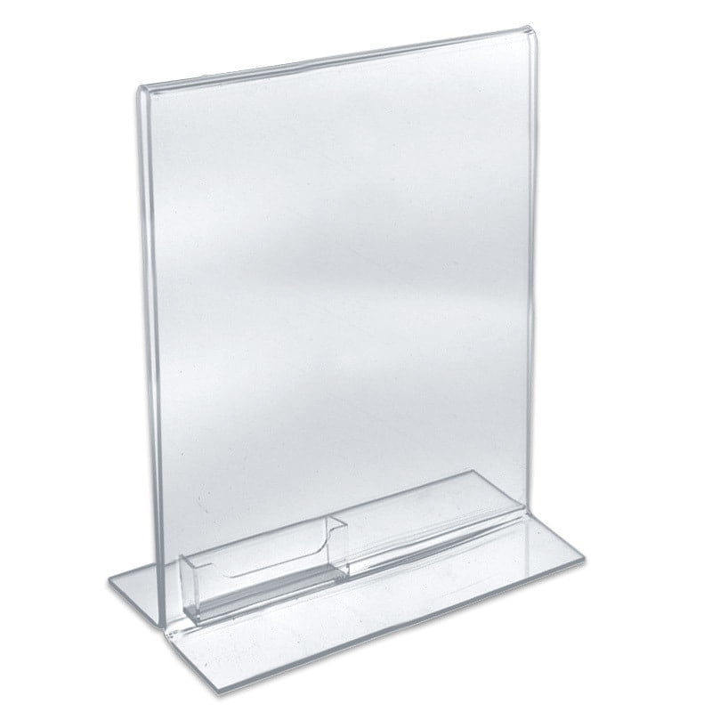 10 Acrylic stand alone restaurant Table Top Menu Ad Holder 5 1/2 X 8 1/2 bar new 