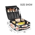 thumbnail image 3 of FORMRS Travel Makeup Bag Large Capacity Train Case Cosmetic Organizer with Adjustable Dividers, Black Retro Flower, 3 of 8
