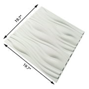Art3d 12 Pcs Decorative 3D Wall Panels, 19.7x19.7 White Wall Textured Home Decor PVC