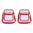 thumbnail image 3 of Sonducket Bolso de hombro transparente de PVC, bandolera con doble cremallera, organizador de estuche de viaje informal, bolsos de gran capacidad Rojo 2Conjunto, 3 of 6