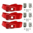 thumbnail image 1 of AMC Eagle 1979-1987 Standard 2 Point Red Lap Bench Seat Belt Kit with Bracketry - 3 Belts, 1 of 1