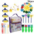 thumbnail image 2 of Coofit 34PCS Sponge Painting Brush Kit Cute DIY Sponge Drawing Paint Tool Art Supply, 2 of 7