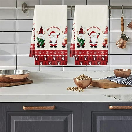 

Excellent Dish Towel Durable Microfiber Kitchen Towel Christmas Styles Holiday Tea Snowman Hand Towel