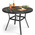 thumbnail image 2 of Pirecart Patio Dining Table, 41.1" Outdoor Patio Round Dining Table for 2-4, Patio Table with Adjustable Umbrella Hole, Metal Steel Frame & Non-Rust E-coating, All Weather for Backyard Poolside, 2 of 8