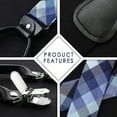 thumbnail image 6 of HISDERN Big and Tall Mens Suspenders Gift Set with Bowtie Handkerchief Elastic Y Type 6 Clips Braces, 6 of 7