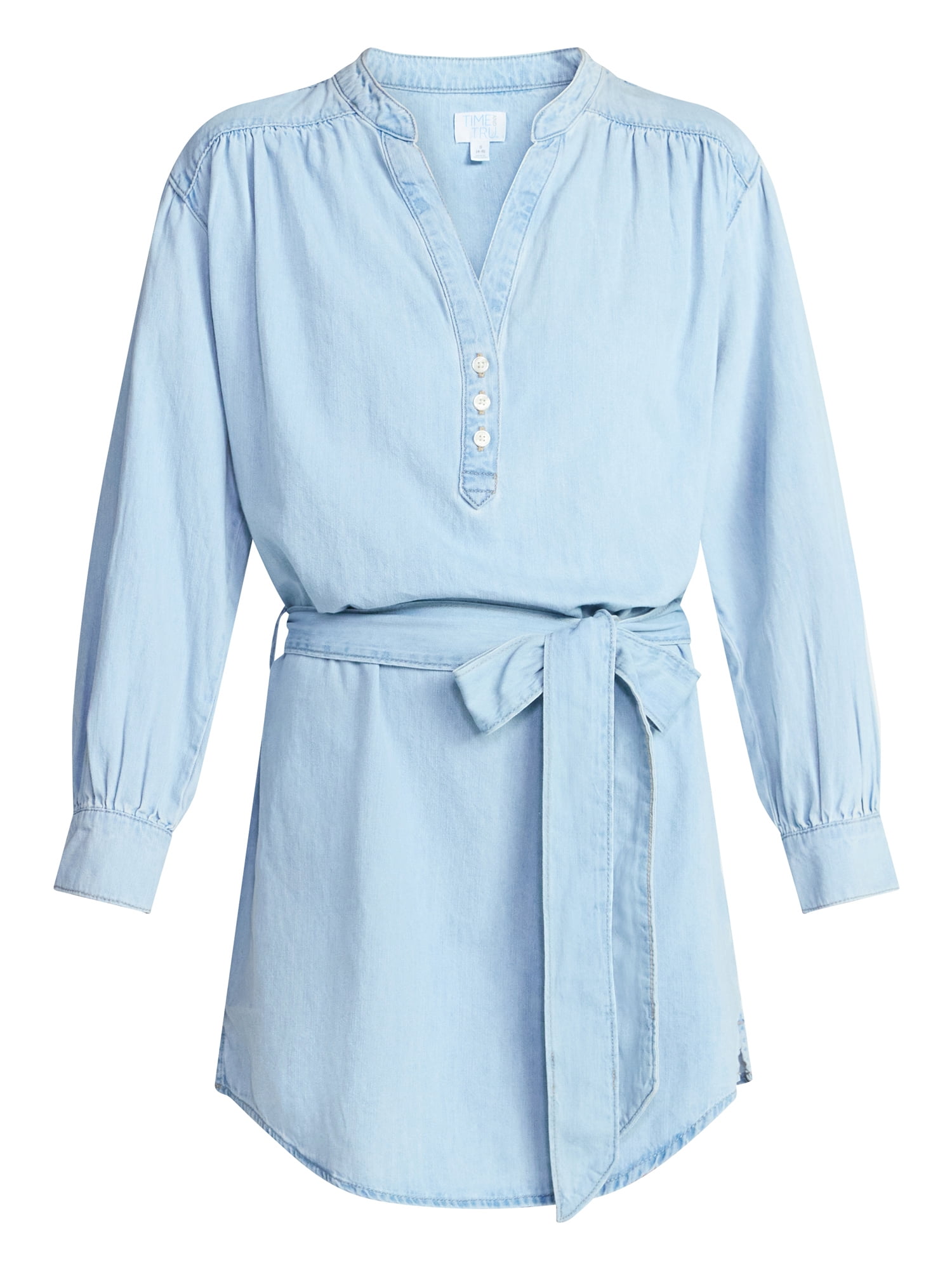 Time and Tru Women's Long Sleeve Dress Shirt, Sizes XS – XXXL