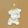 thumbnail image 1 of Conjunto de pijamas de verano para bebés de 0 a 5 años, ropa de descanso con estampado bonito, Top de manga corta + Pantalones cortos, ropa informal para el hogar para niños y niñas de 2 uds., 1 of 6