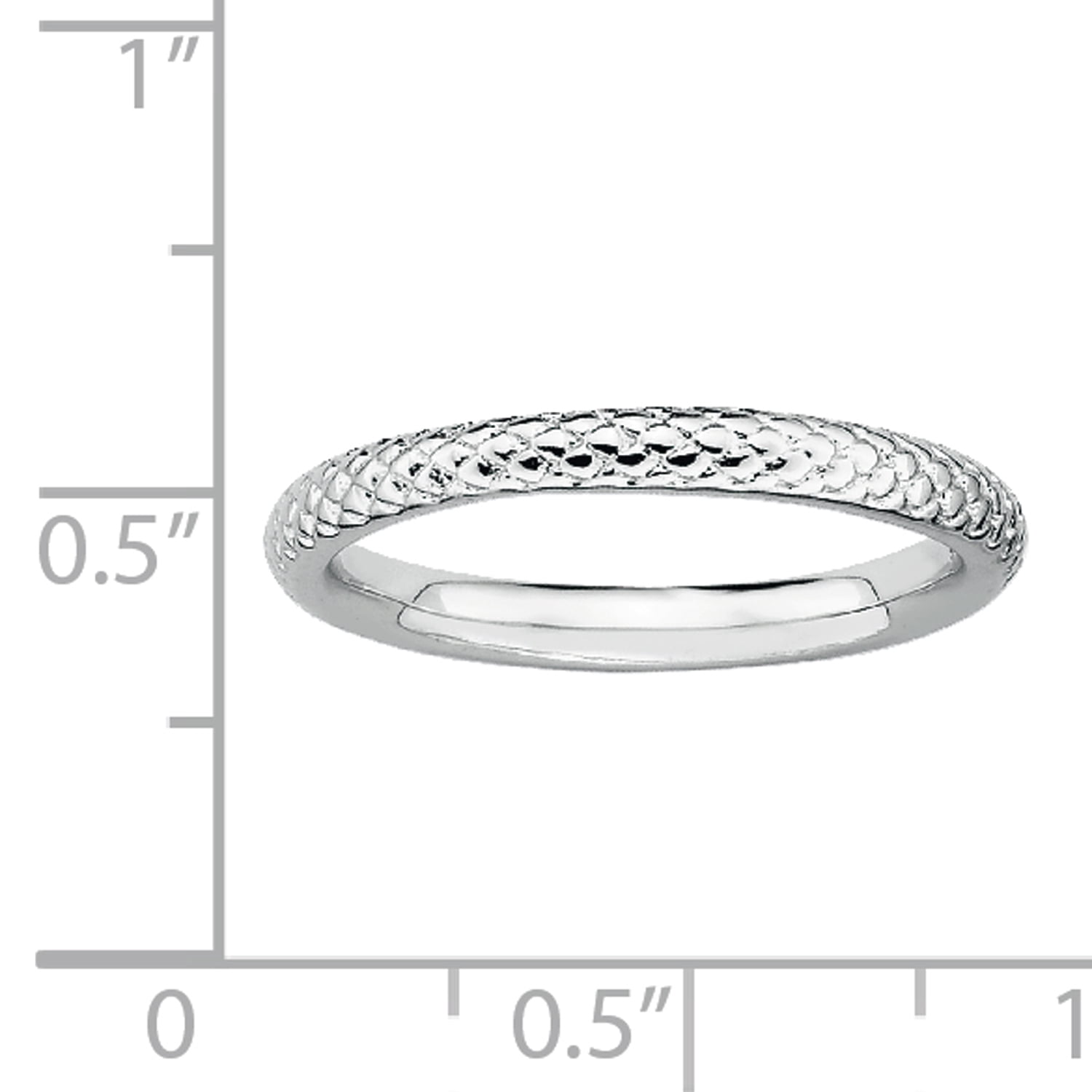 Sterling Silver Rhodium Cable Ring