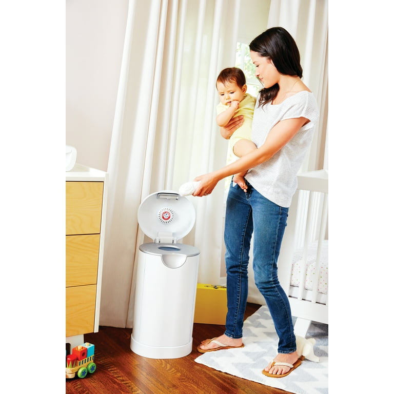 Munchkin PAIL Baby Diaper Pail Powered by Arm Hammer White Walmart