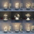 thumbnail image 1 of Lámpara de mesa acrílica creativa con luz nocturna 3D, regalo de Navidad, accesorio decorativo versátil, tamaño compacto, 1 of 4