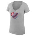 thumbnail image 2 of Women's G-III 4Her by Carl Banks  Heather Gray Philadelphia Phillies Super-Slim Fit Lightweight Heart V-Neck T-Shirt, 2 of 5