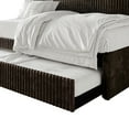 thumbnail image 7 of Castle Place Plush Corduroy Velvet Upholstered Twin Daybed with Trundle, Brown, 7 of 7