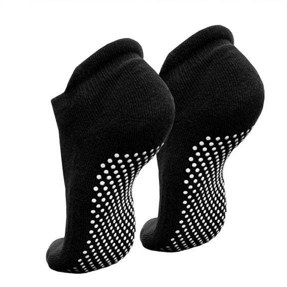 Eurow Unisex Non Slip Grip Socks Silicone Dots, Black