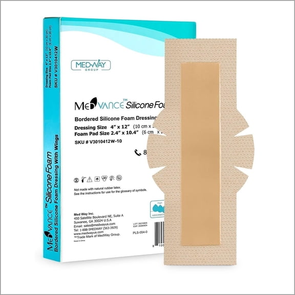MedVance Silicone Foam Dressing with Adhesive Border for Wound Care & Pressure Ulcers