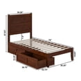 thumbnail image 4 of AFI NoHo Lit Simple en Bois Massif avec 2 Tiroirs, Couleur Espresso, 4 of 12