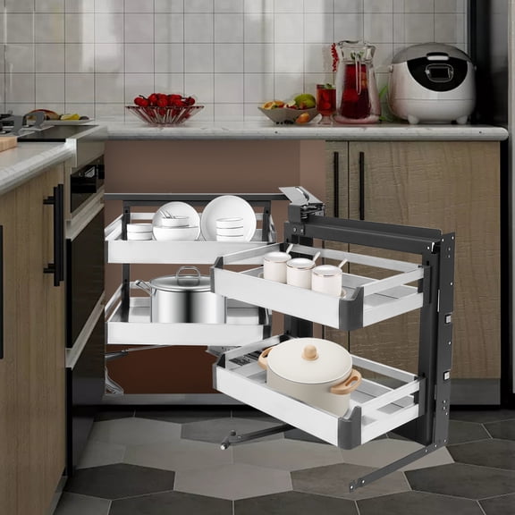 Blind Corner Cabinet, Pull-Out Corner Organizer, Swivel Corner Cabinet