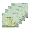 thumbnail image 2 of BZSMCE Towel Cotton Face Towel Soft Hand Towels Fashion Blossom Green Dino Pattern, 2 of 9