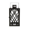 thumbnail image 2 of Dove 14 Inch Lantern, Lattice Black Stainless Steel, Tempered Glass, 2 of 5