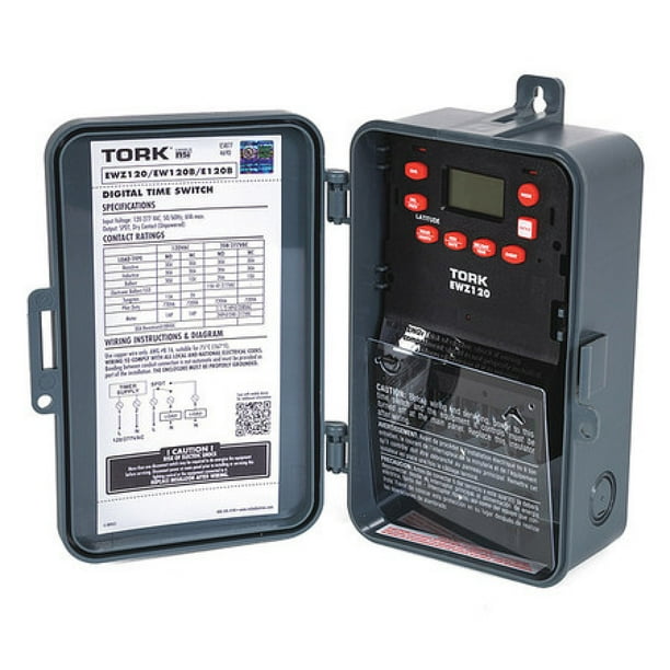 TORK EWZ120 Electronic Timer,Astro 7 Days,SPDT
