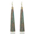 thumbnail image 1 of Tassel Earrings Chandelier Bohemian Long String Exaggerated Jewelry Ear Retro Vintage Style Dangle Fringe Valentines Day Girls Earring Pair Red----Chr Chroma, 1 of 4