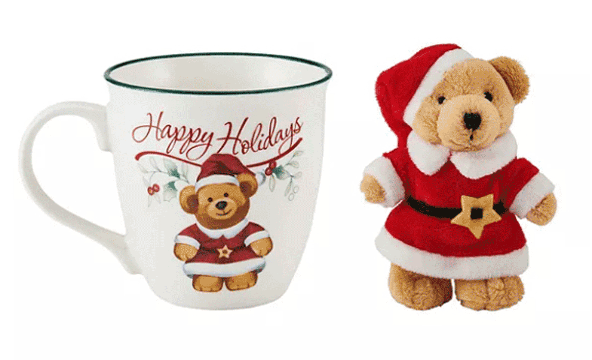 Winterberry Figural Gnome Santa Mug