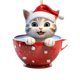 thumbnail image 1 of LUVCLS Adorno navideño de gato, adorno navideño de gato acrílico 2D, adorno navideño para árbol de Navidad, adorno navideño colgante con forma de gato de dibujos animados, decoración navideña para a, 1 of 7