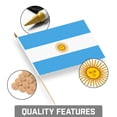 thumbnail image 4 of G128 24 Pack Handheld Argentina Argentinian Stick Flags | 8x12 In | Printed 150D Polyester, Country Flag, Solid Wooden Stick, Spear Gold Tip, 4 of 10