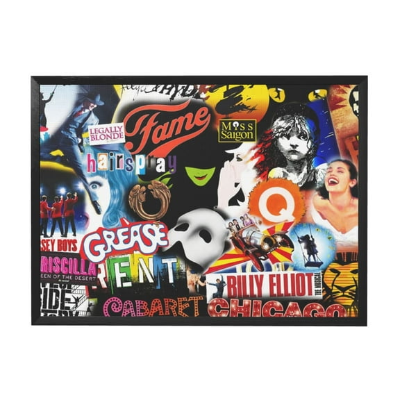 Broadway Musical Collage Black Framed Canvas Wall Art Fashion Decor, 12x16in Wall Decor For Living Room, Bedroom, Office