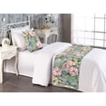 thumbnail image 2 of Garden Bed Runner Set, Beige and Pink Colored Flowers with Green Leaves in Watercolor Painting Art, Decorative Bedding Scarf & a Pillow Sham for Hotels Homes, Twin, Tan and Multicolor, by Ambesonne, 2 of 3