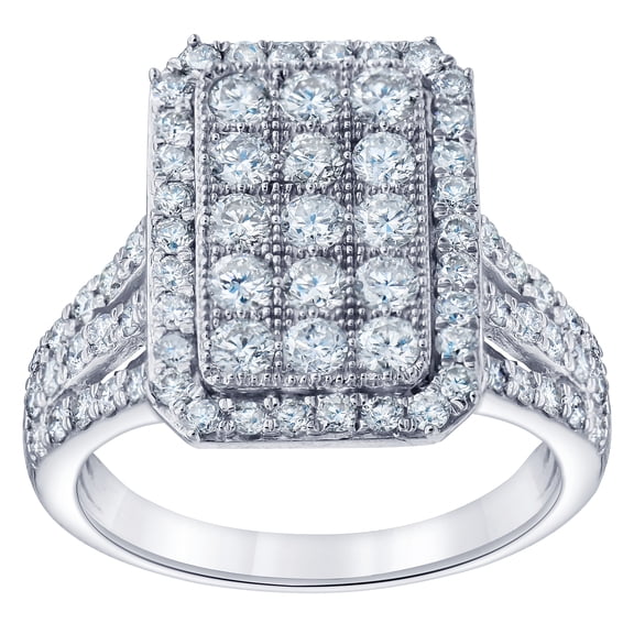 Arista 1 3/4 Carat T.W Lab Grown Diamond Split Shank Engagement Ring in Sterling Silver (I, SI)