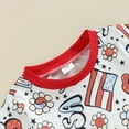 thumbnail image 5 of Coerni 4th of July Toddler Baby Girls Clothes Cartoon Pattern Cotton Short Sleeve T-Shirts Elastic Wais Shorts 2 Pcs Summer Sets, 5 of 7