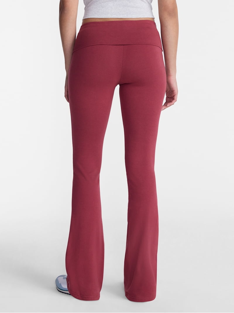 No Boundaries Flare Pants with Foldover Waistband, 32'' Inseam