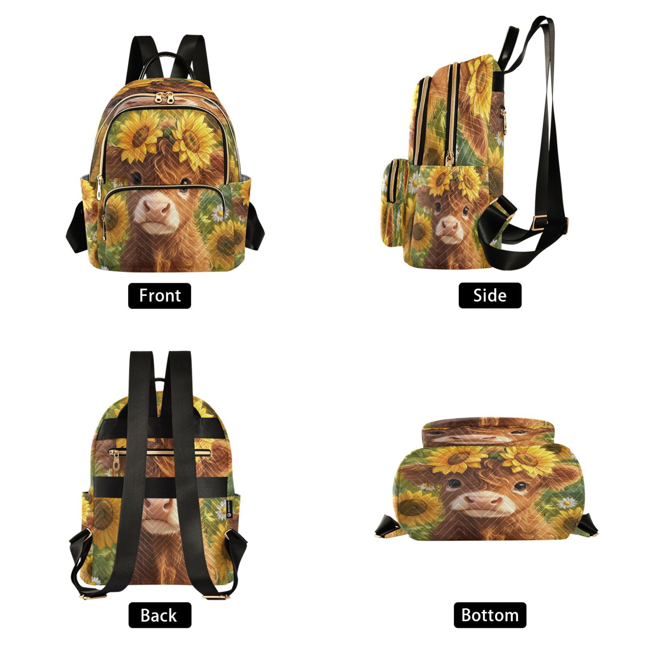 Fashion Backpack Women Casual Bag Cute Highland Cow Travel Backpack for Travel