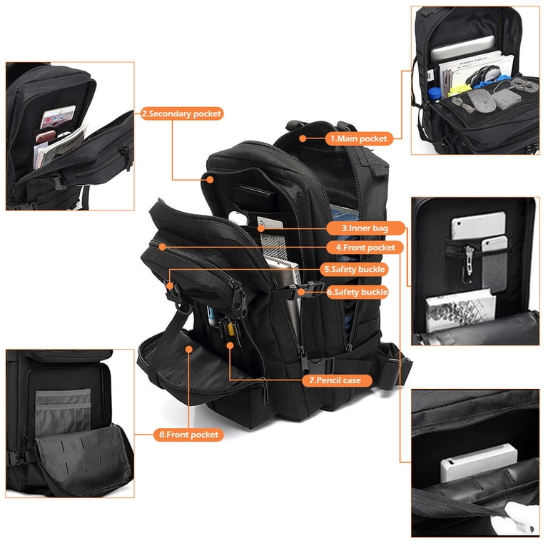 30L / 50L MOLLE Tactical Assault Backpack - Military Style Rucksack For Camping, School, Hiking