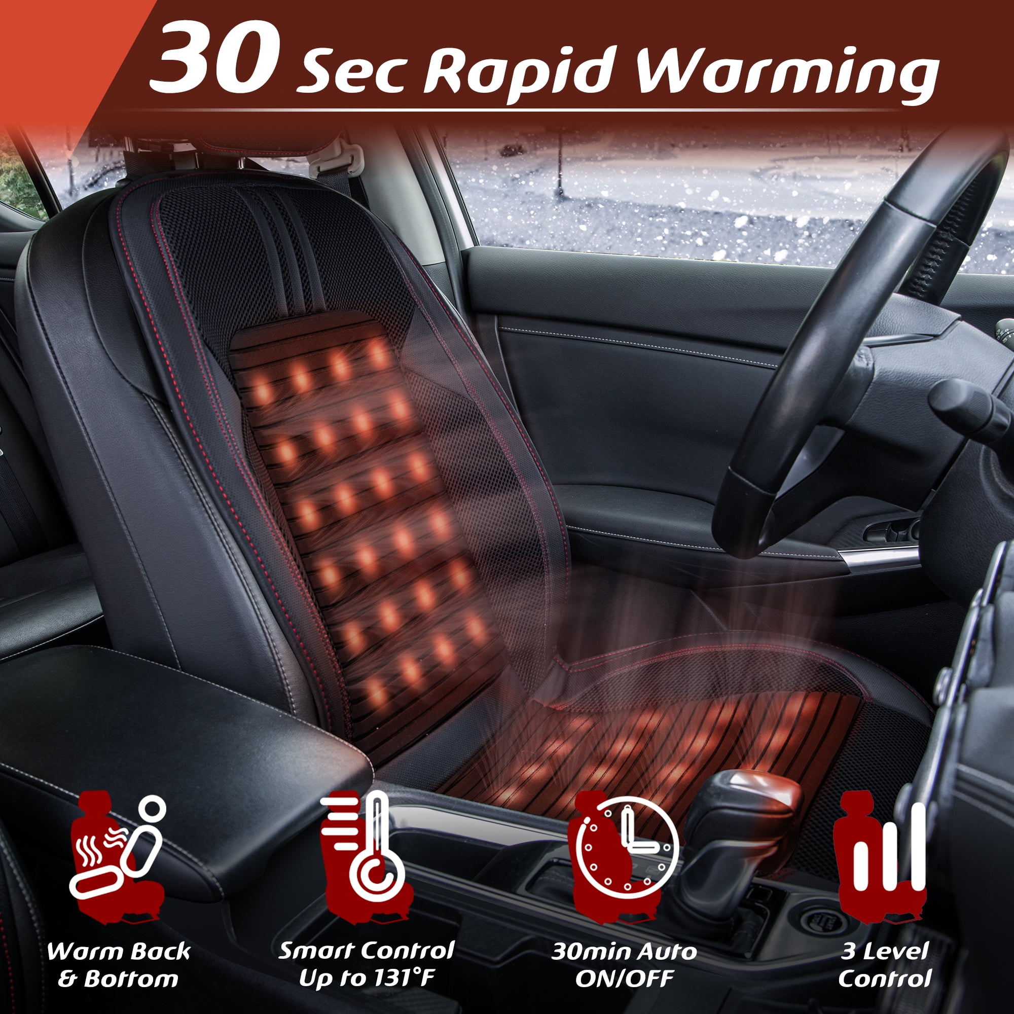 Heated Seat Cushion for Full Back and Seat – Exclusive Covers USA