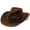 Coffee, variant on FUZHIQ Women's Crochet Straw Cowboy Hat, Wide Brim Woven Western Hat with Chin Cord, Summer Beach Hat for Travel, Outdoor Activities