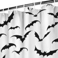 thumbnail image 3 of Black Halloween Bats Shower Curtain 72"x72" ,Bathroom Decorative Shower Curtains Set with 12 Hooks,Modern Waterproof Washable Shower Curtain, 3 of 6