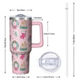 thumbnail image 2 of Green 40oz Holiday Tumbler with Handle and Straw, Cute Reindeer Stainless Steel Insulated Cup Gifts, 2 of 4